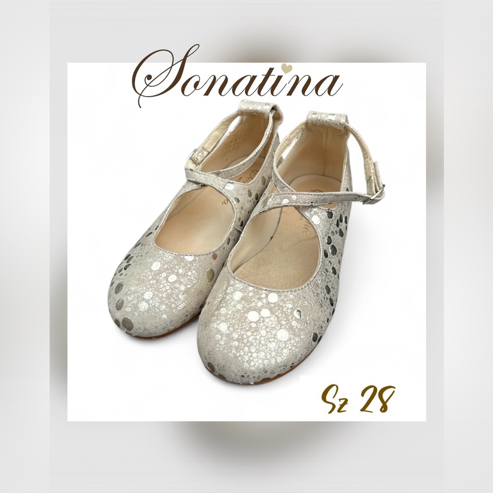 Sonatina Girls Gold Dot Mary Jane Shoes – Size EU 28 / US 11 – Made in Spain
